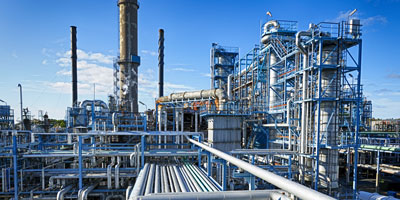 An oil refining plant.